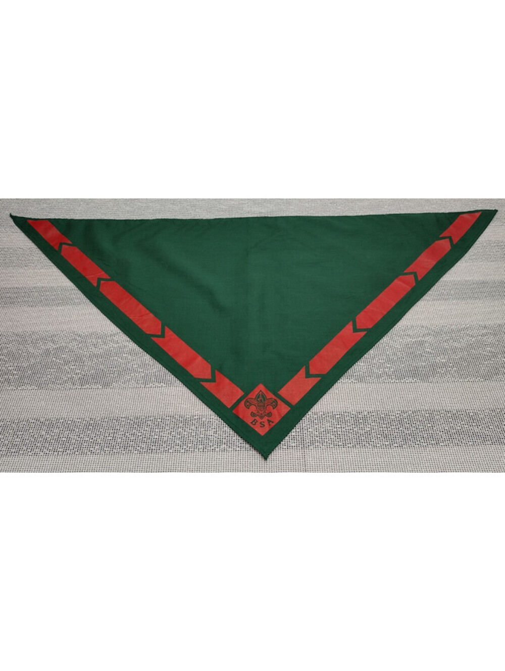 BSA Vintage Boy Scouts Forest Green Cotton Red Paint Neckerchief Scarf Uniform